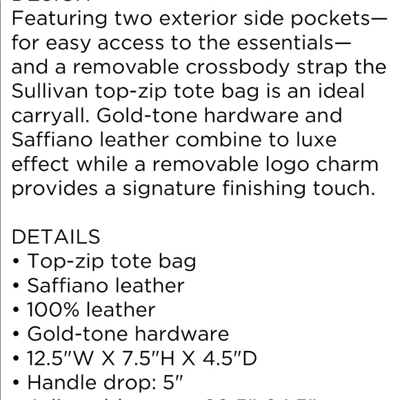 Michael Kors Small Sullivan Nomad Leather Convertible Zip Top Tote Crossbody - Picture 10 of 14